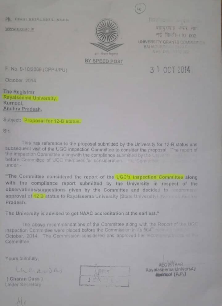 UGC Certificate